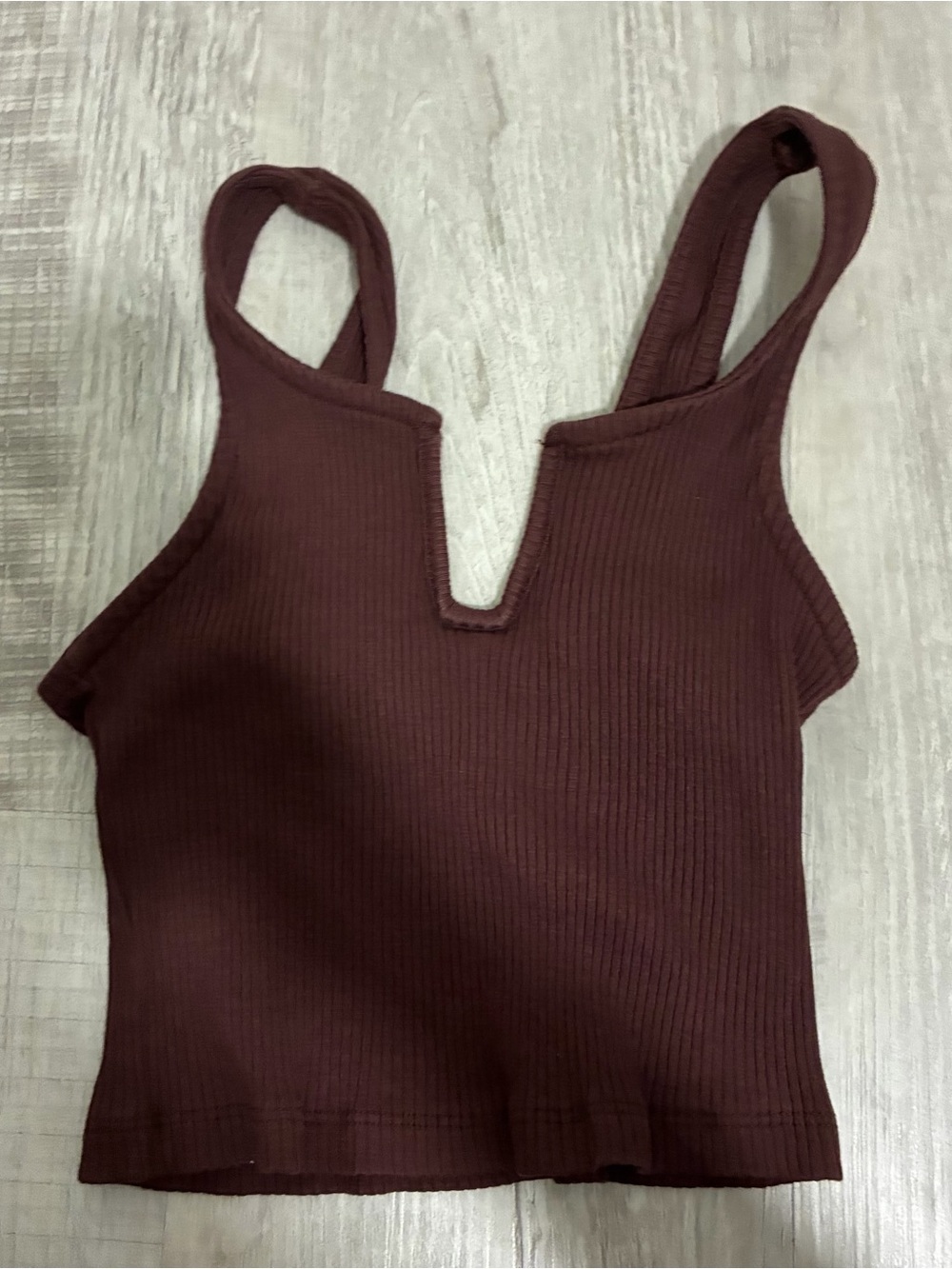 boohoo brown cropped tank top